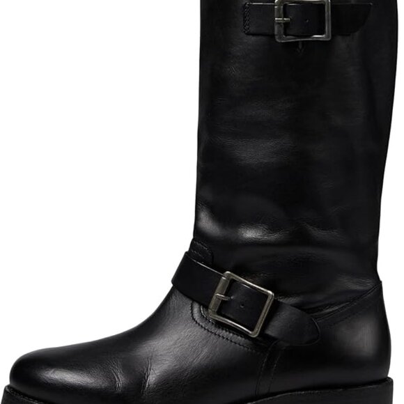 Free People Ride Or Die Leather Engineer Boots in Black - Picture 7 of 8